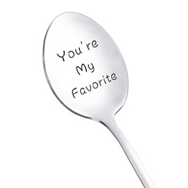 Anniversary Birthday Gifts for Husband Wife You're My Favorite Gifts Spoon for Boyfriend Girlfriend Christmas Valentines Day Gifts for Couple Gifts for Him Her Coffee Tea Spoons