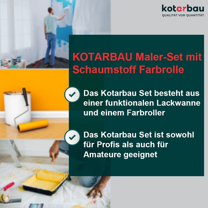 KOTARBAU® Paint Set with Foam Paint Roller 50 mm with