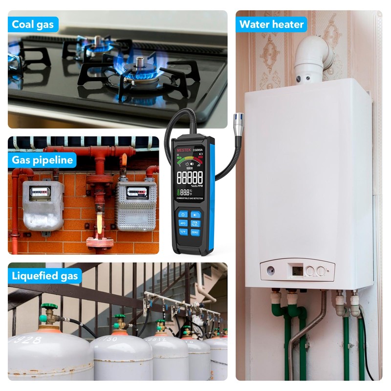 MESTEK Natural Gas Detector, Gas Leak Detector with Long Gooseneck,