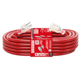 CRAFTSMAN 100 Ft. Heavy-Duty Extension Cord 14/3 SJTW, Waterproof Indoor/Outdoor Power Cable with Lighted 3-Prong Plug, 15A/1875W/125V, ETL Certified