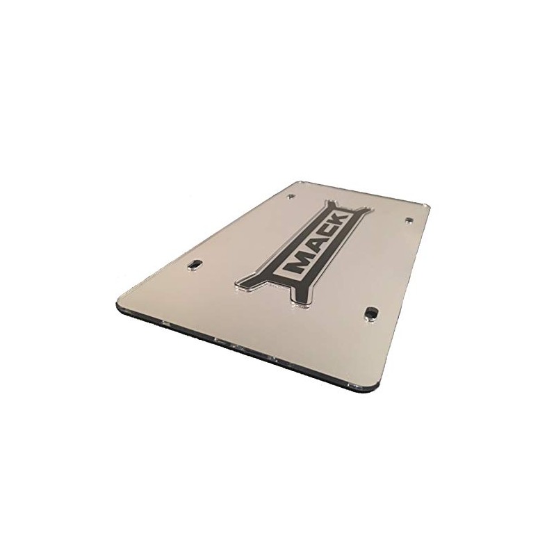 Mack Trucks Silver Acrylic Laser Cut Mirrored Novelty Vanity License