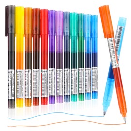 USUAL Liquid Ink Rollerball 12 Colored Pens Ballpoint 0.7mm Cute Fine Point Smooth Writing Gel Ink Pens For Writing Coloring Journaling Note Taking Office Students Drawing Ink Pens