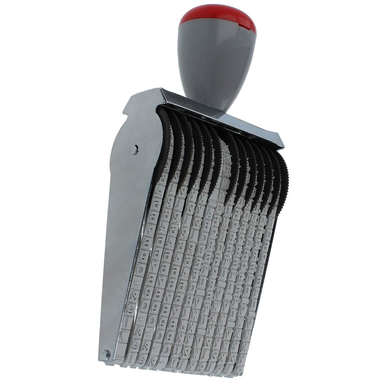ExcelMark 13 Digit Roller Rubber Stamp - Alphabet Number Symbol