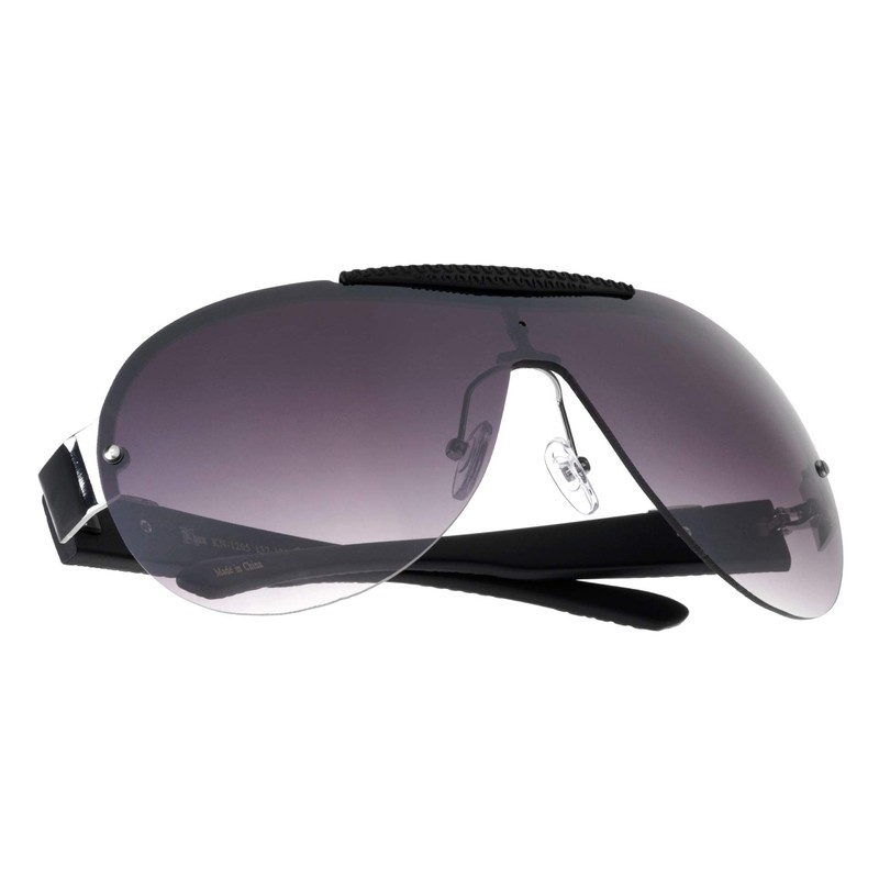 Khan Ridge - Rimless One Piece Shield Sunglasses (Smoke Silver)