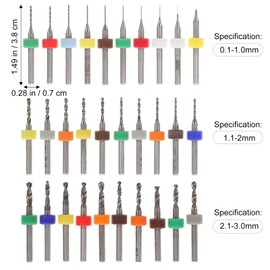 DOITOOL 30pcs Tungsten Drill Bit Jewelry Circuit Board Engraving Metric Drill Bit Set High Efficiency for Crafts Small Engine Tools and Precision Work