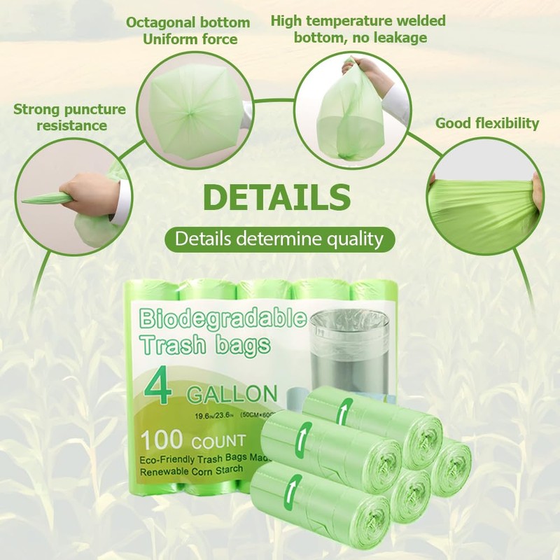 Food Waste Bags, Compostable Biodegradable Food Waste Bags, Biodegradable Trash