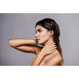 Prosteel Set of 3 pairs of stainless steel earrings for women, Creole / Huggie earrings, hoop / folding Creole earrings, 30 mm - 70 mm, gold/black/silver, Gold Plated