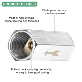 M METERXITY 4-Pack Air Check Valve, 1/4" Nickel Plating Copper One Way Non Return Female Threaded Full Port Air Check Valve for Gas/Oil/Water Connection