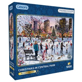 Gibsons Games Christmas in Central Park 1000 Piece Jigsaw Puzzle – Made in America – Festive New York Holiday Scene – Sustainable Puzzle for Adults & Teens