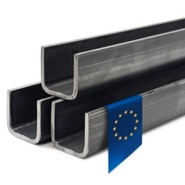 Stahl-Shop24 U-Iron Raw from S235JR 40 x 40 mm x Thickness 3 mm - Edged U Steel Profile for Crafts - Length - 1500 mm