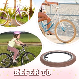 BALINGE 20 x 2.125 Bike tire with Tube 2 Pack 20 Bike tire Kids Bike Folding Replacement Tires Fits Most Kids Bikes,BMX Tires 20 inch,Brown/2 Tires 2 Tubes 2 Levers, 20 Inch