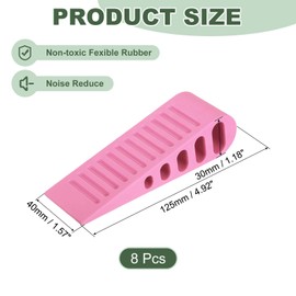 sourcing map 8 Pcs Door Stoppers for Bottom of Door, 30mm/1.18 Inch Door Stops, Rubber Door Stopper Wedge Anti Slip, Window Stopper Door Stackable, Pink