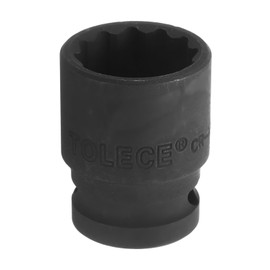 sourcing map 1/2" Drive x 21mm Shallow Impact Socket 12-Point Metric CR-MO Steel Nut Impact Grade Socket for Auto Repair