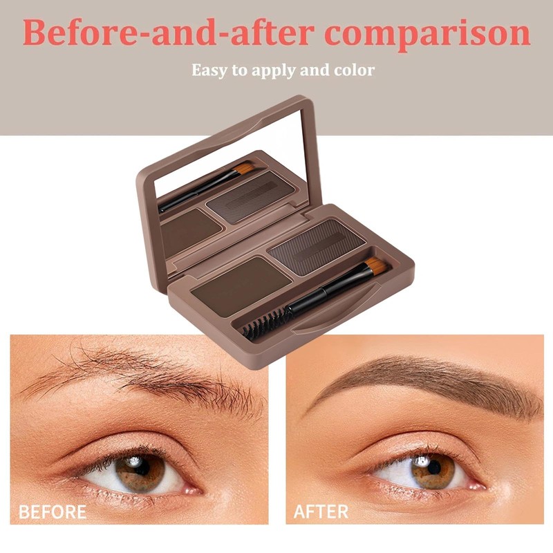 2-in-1 Eyebrow Powder Kit, Eyebrow Pomade – Includes Palette, Pencil,