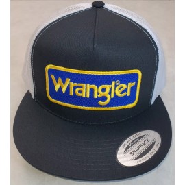 Yupoong Wrangler Patch Trucker Hat /Yupoong Classic 6006 / 5 Panel Snapback Black/White