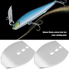 SG Store 50Pcs Original Stainless Steel Swim Jig Dancer Blades Chatterbait Blades Spinner Blades Freshwater Saltwater, 44x34.7mm Thickness 0.5mm
