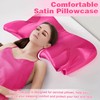 Eychei Satin Pillowcase for Cervical Pillow, Hot Pink Silky Cervical