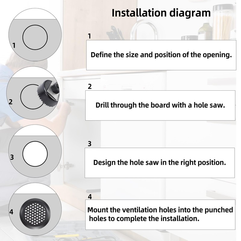 50 Pcs Round Soffit Vents 2 inch/53 mm Circular Air