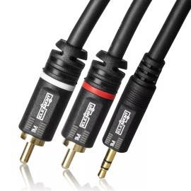 Element-Hz ELE15001M Element-Hz™ 3.5mm / 1/8" Mini Stereo to Dual RCA Male Cable (1 Meter)