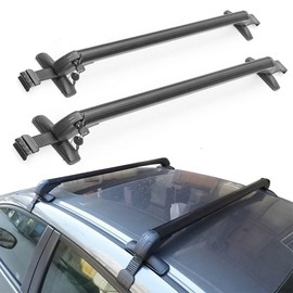 Universal Roof Rack Cross Bars, Set of 2 40" Aluminum Roof Rack Crossbars, Fit Roof Without Side Rail, 165 lbs Load Capacity, Adjustable Bare Roof Crossbars with Locks, for 4 or 5 Door Cars