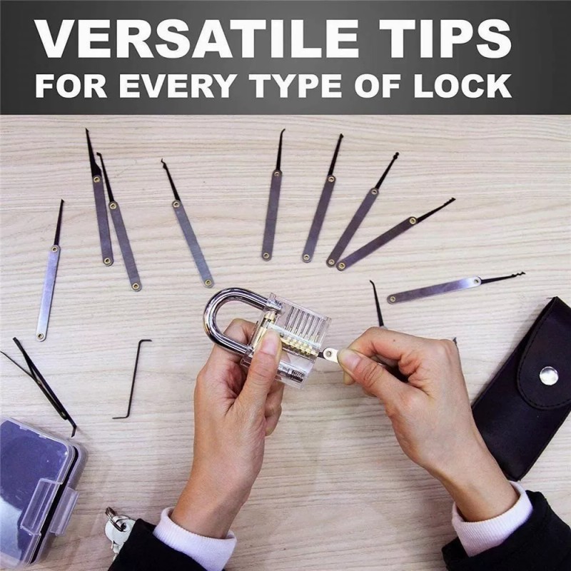 Burkey Kit De Ganzuas Profesionales 15 Pcs/candado/manual/linterna