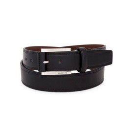 Lacoste 67855 Men's Genuine Leather Belt [01] Black, 01: Black