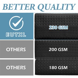 EUTXL Black Shower Curtain with Liner - 230GSM Waffle Textured Heavy Duty Shower Curtains for Bathroom,71W x 74H