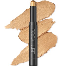 FOCALLURE Shimmer and Matte Cream Eyeshadow Stick,Smooth Brilliant Eye Brightener Pencil for Women,Long Lasting Waterproof Eye Shadow and Liners Makeup,CORAL