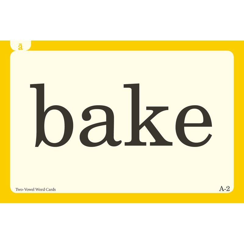 Two-Vowel Word Cards - Abeka 4 to 5 Year Old