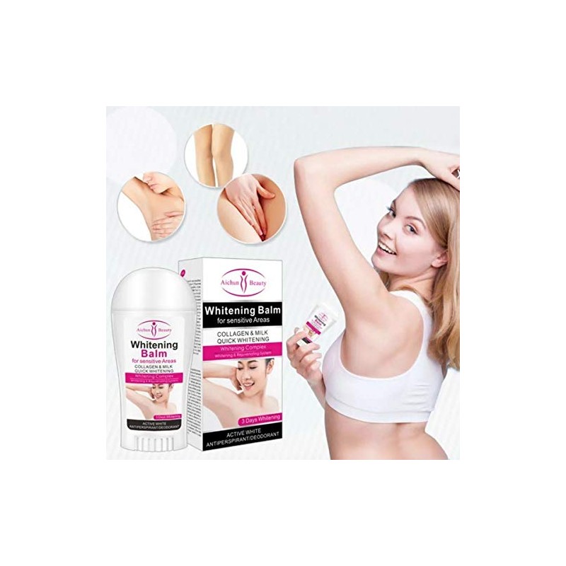 Aichun Beauty Duo Crema Blanqueadora Desodorante Colágeno Leche 2pz