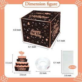 ChAusa DIY Gift Box, Surprise Box Gift Box, Gift Boxes, DIY Money Gift, Surprise Money Box, Gift Boxes, Money Gifts Birthday for Friends, Family, Lovers (Rose Gold)