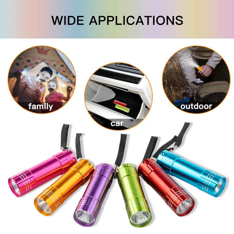 KunHe 6 Pack Stocking Stuffers Small Mini LED Flashlight Christmas