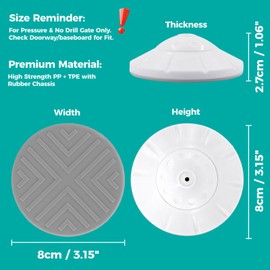 Flauzmann Baby Gate Extender Kit - 4 Pack M8 x 4.92" (8mm) Spindle Rods with 4 Pack 3.15" (8cm) Baby Gate Wall Protectors | for Pressure-Mounted Safety Gates, No-Drill Installation, Indoor Use, White