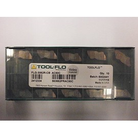 10pc) ToolFlo FLG 3062R-CB AC50C Top Notch Carbide Grooving Inserts .062" Wide NG 3062RCB AC50 Tool Flo