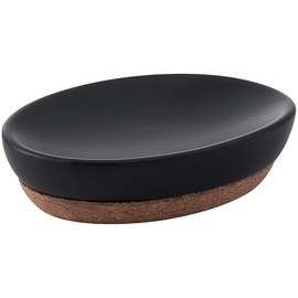 Gedy Ilary Soap Dish, Ceramic, Black, 9.5 x 13 x 3