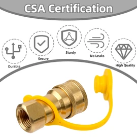 Larrik 1/2 Natural Gas Quick Connect, Natural Gas Quick Connect Fittings for LP/NG Appliance, Solid Brass Connector Use for Generator, Grill, Fire Pit,BBQ