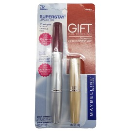 Maybelline Superstay Lipcolor AND BALM Gift Set-772 CABERNET/GOLDE