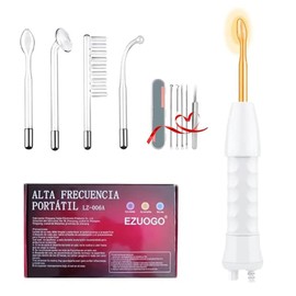 Alta Frecuencia Facial, Radiofrecuencia Facial para Estiramiento de La Piel Que Elimina el Acné. Portable Handheld Aparato de Radiofrecuencia Facial, Alta Frecuencia. Maquinas Faciales de Alta Frecuencia para Quitar Arrugas, Acné con 4 Electrodos (Luz na