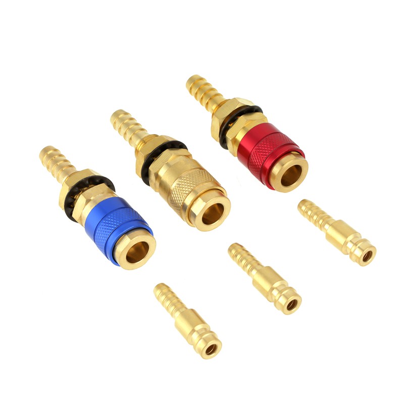 3pcs 8mm Water Cooled & Gas Adapter Quick Connector Fitting