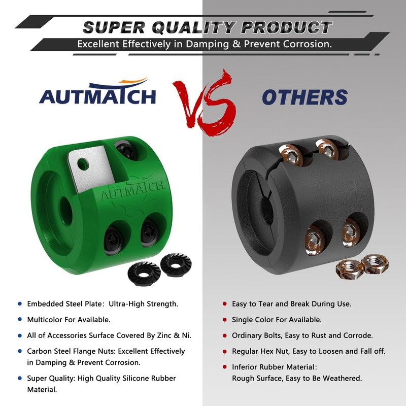 AUTMATCH Winch Cable Hook Stopper (2 Pack), Silicone Rubber Winch