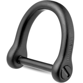 FEGVE Key Rings with Screw Shackle - Heavy Duty Strong Titanium D Rings Car Fob Key Chain Holder (Black 1 Pack, 2/3 Inch/16mm)