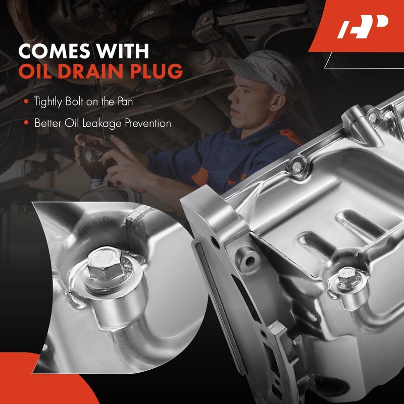 A-Premium Engine Oil Pan Sump with Drain Plug Compatible with