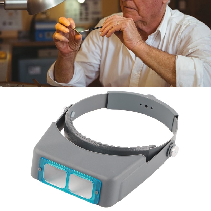 Headband Reading Magnifier with Four Optical Glass Lenses Jewelry Repair