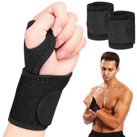 2 Pack Muñequeras Gym, Ajustable Transpirable Neopreno Ayuda. Muñequeras Deportivas, Adecuado para Entrenamiento, Gimnasio, Levantamento de Peso, etc 