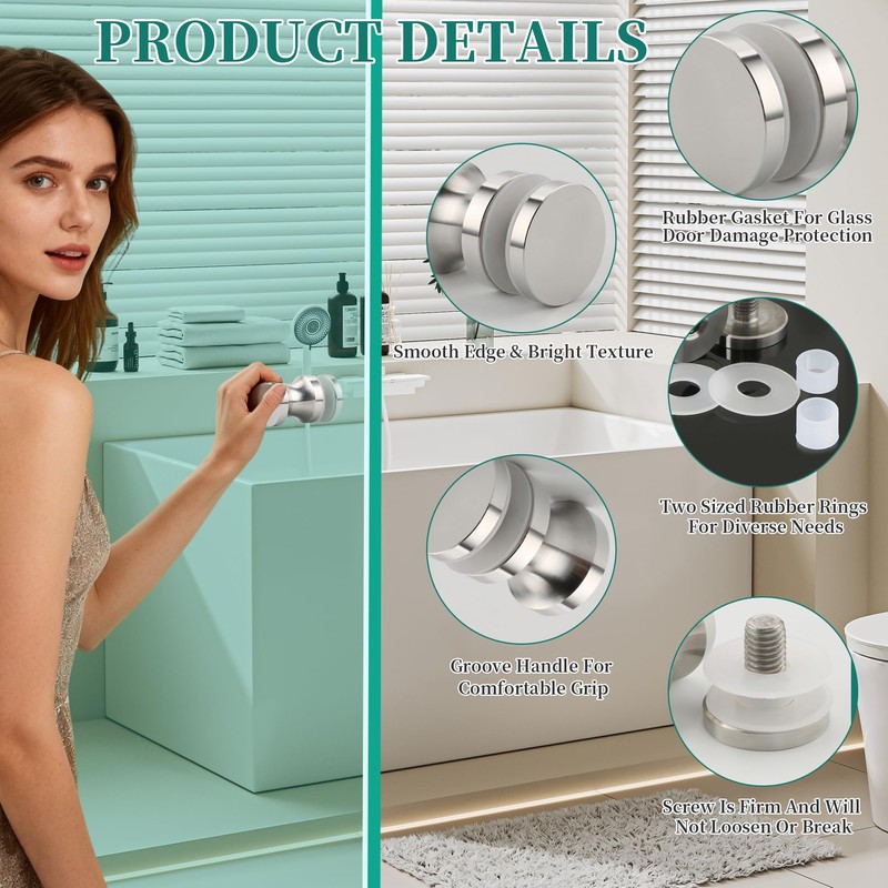 Alise Shower Door Handle, Sliding Shower Doors Knob, Heavy Duty