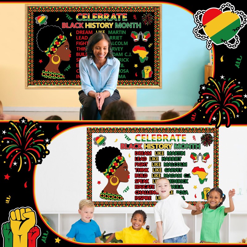 gisgfim Black History Month Classroom Bulletin Board Decorations Set African