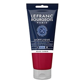 Lefranc & Bourgeois 300359 Fine Aycrl Paint 80ml Tube, Highly Pigmented Good Coverage Cream Homogeneous Texture, Carmine Red