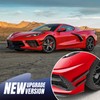 BILLFARO Front Bumper Side Canards,ABS Plastic Front Splitter Fin Body
