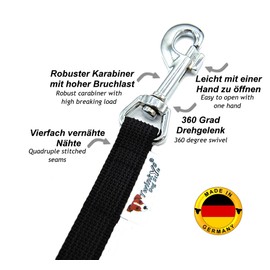 Twinkys Dog Style Recall Lead, Rubberised, 15 mm or 20 mm Wide, for Dogs up to 50 kg, 1 m to 50 m With Hand Loop, Made in Germany