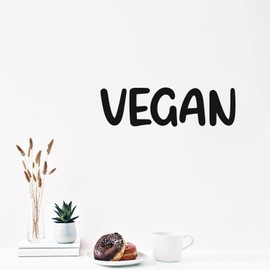 Vinyl Wall Art Decal - Vegan - 6" x 20" - Trendy Motivational Positive Healthy Lifestyle Quote Sticker for Office Health Wellness Clinic Gym Nutrition Center Home Kitchen Restaurant Decor (Black)